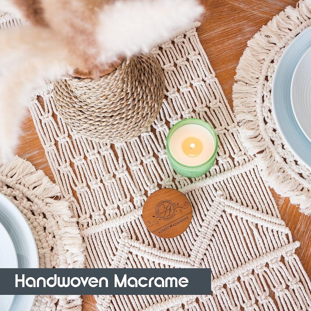 Macrame Table Runner Long | Boho Table Runner | Wedding Table Decor | Vintage Fa - Picture 4 of 9